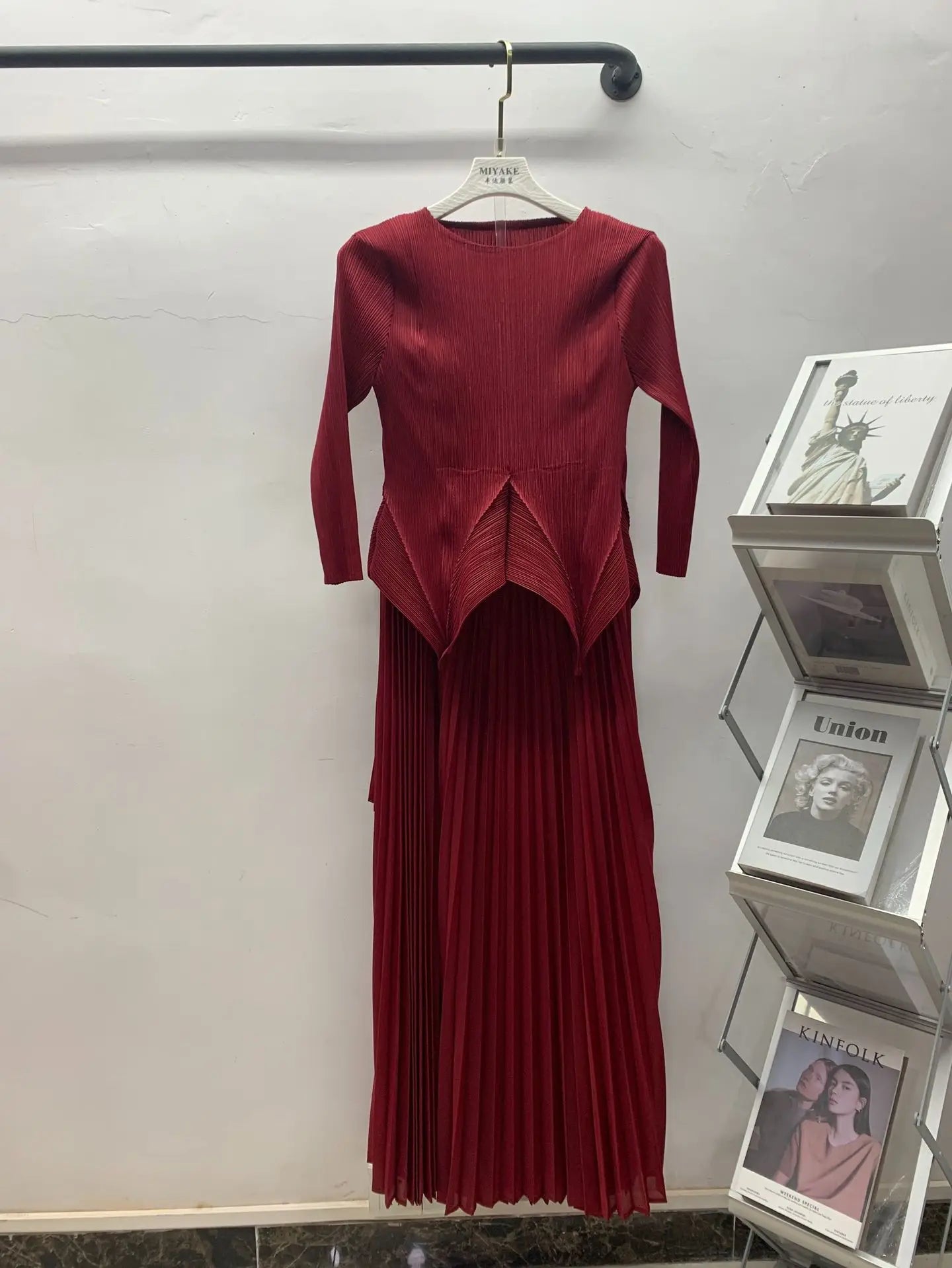 New Miyake Pleated Cross-border two-peice
