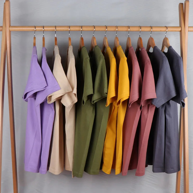 100% Cotton Bottoming Basic Solid Short Sleeve T-shirt