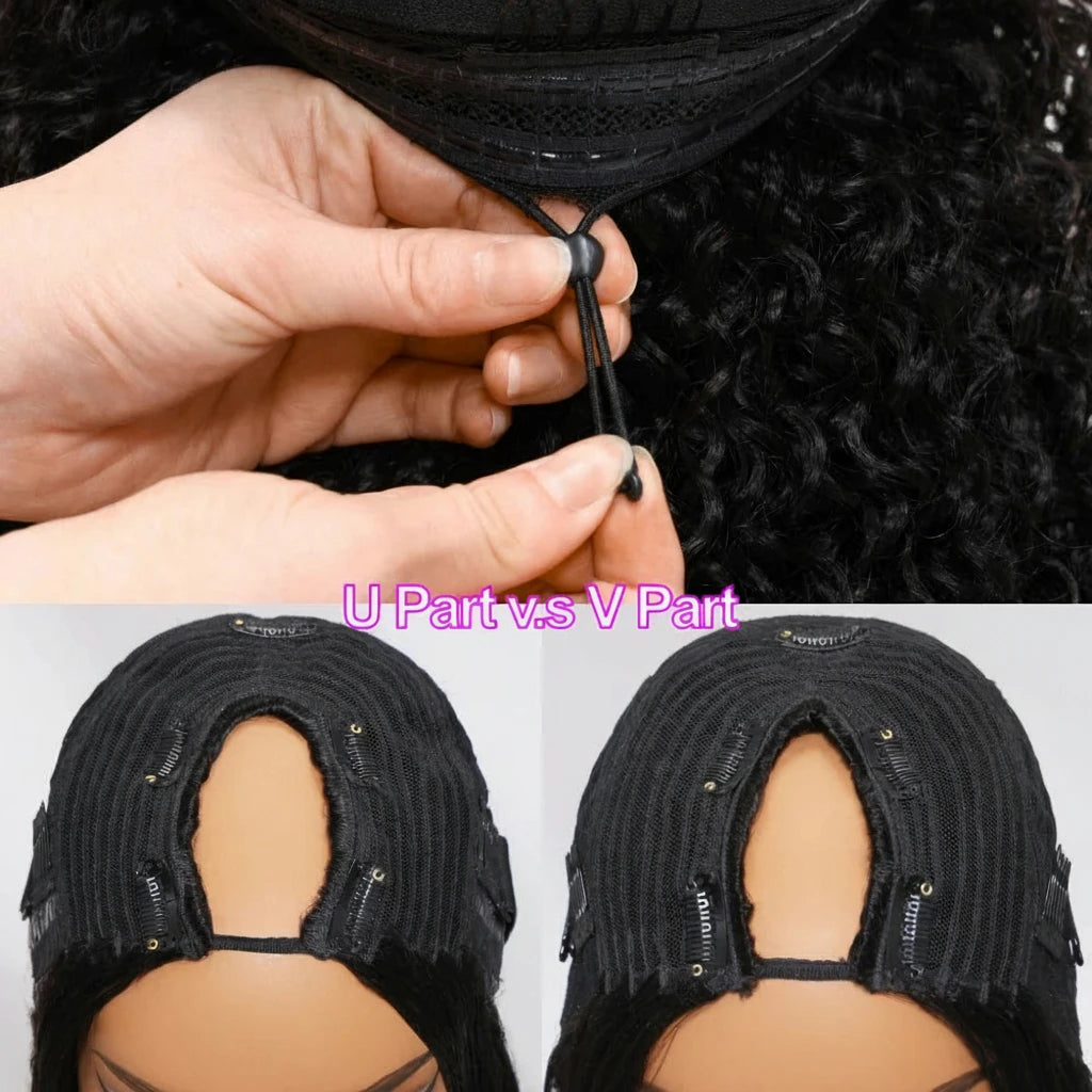 Kinky Straight V Part Wig & U Part Wig