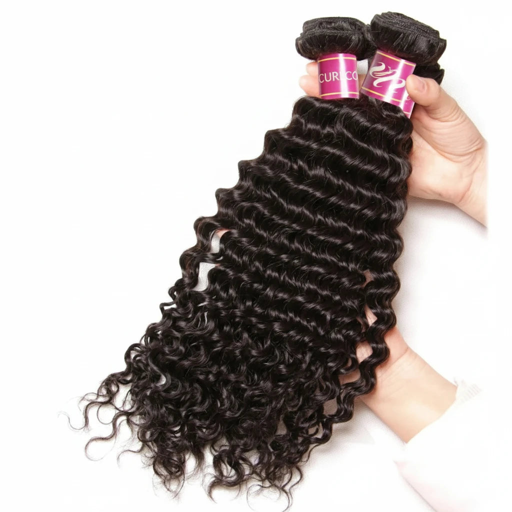 Peruvian Deep Wave Human Hair Hair Bundles 1/3/4 PCS 100% Human Hair