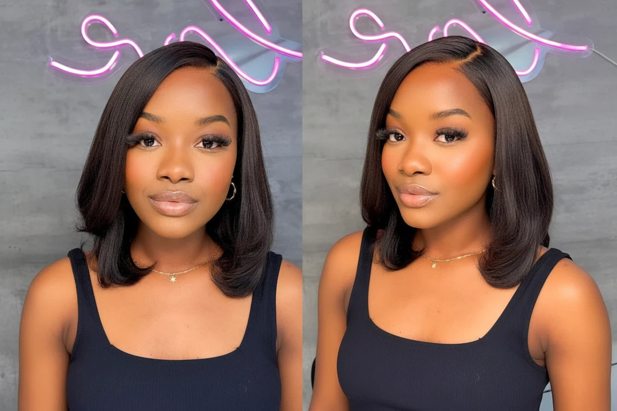 Yaki Straight Bob Wig with Lace Cap