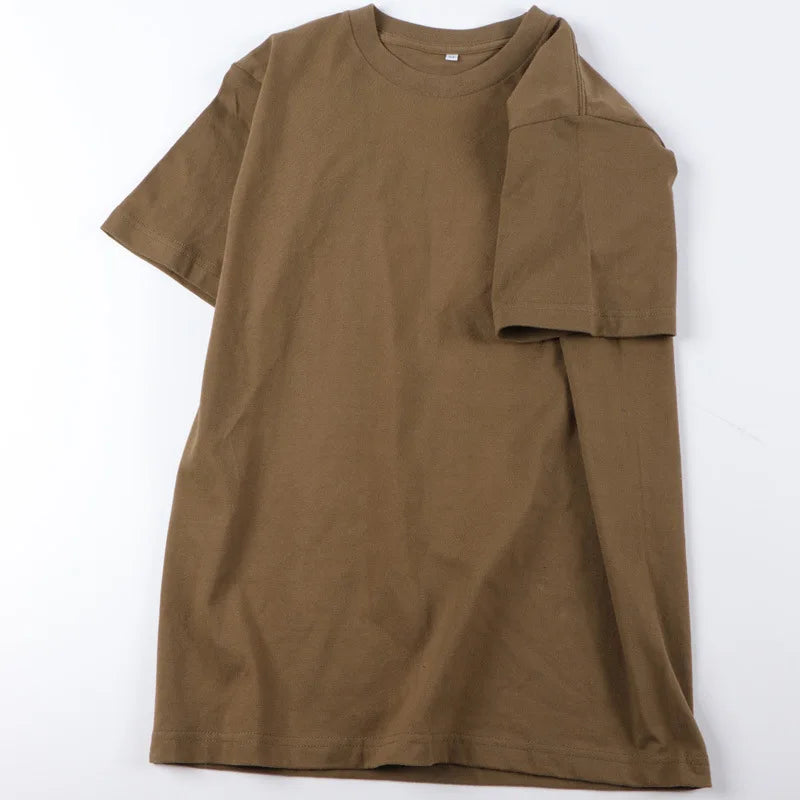 100% Cotton Bottoming Basic Solid Short Sleeve T-shirt