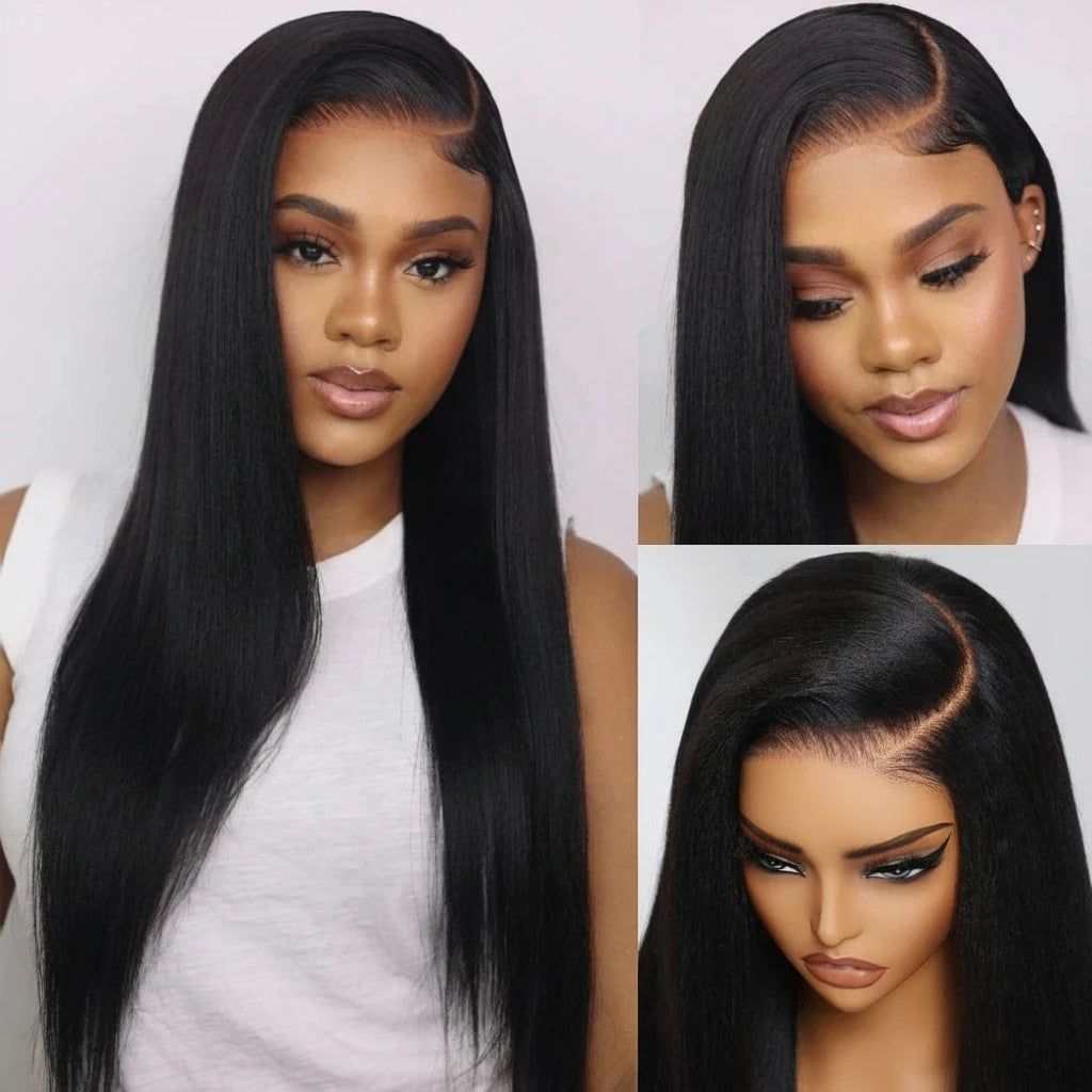 Yaki Straight Lace Front Human Hair Wig