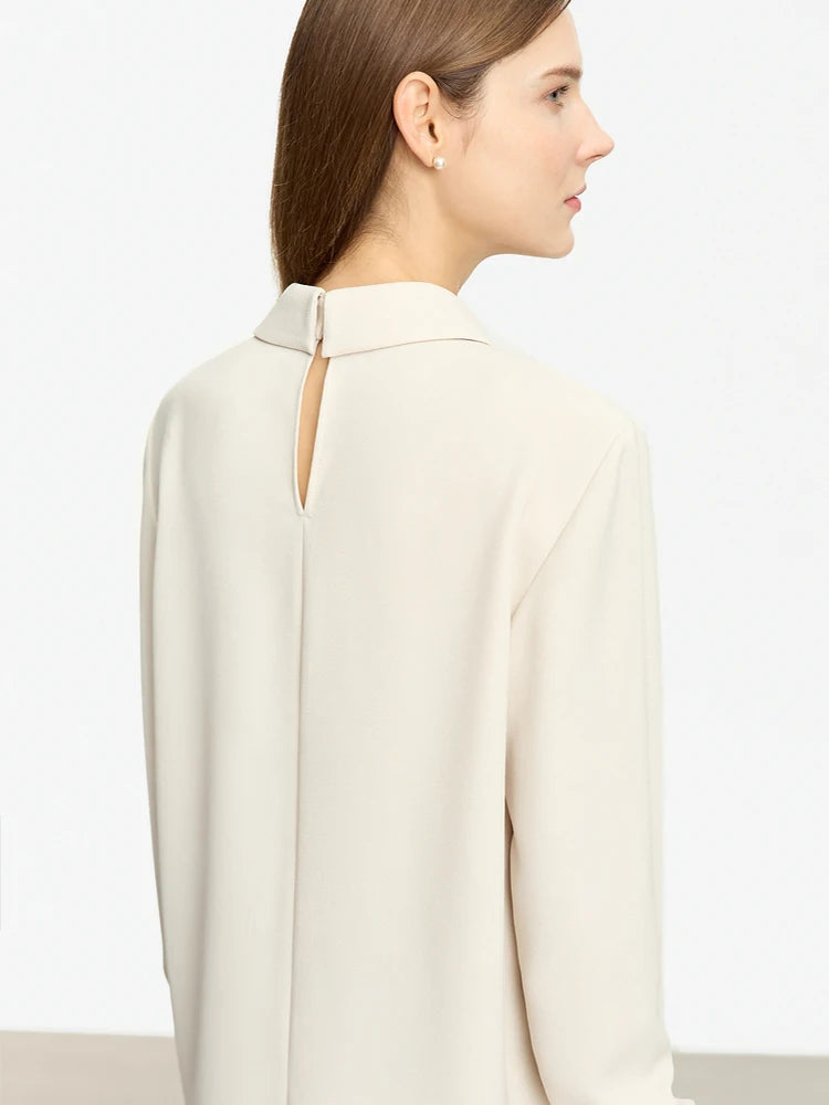 Women’s Chiffon Turn-down Collar Long Sleeve Blouse