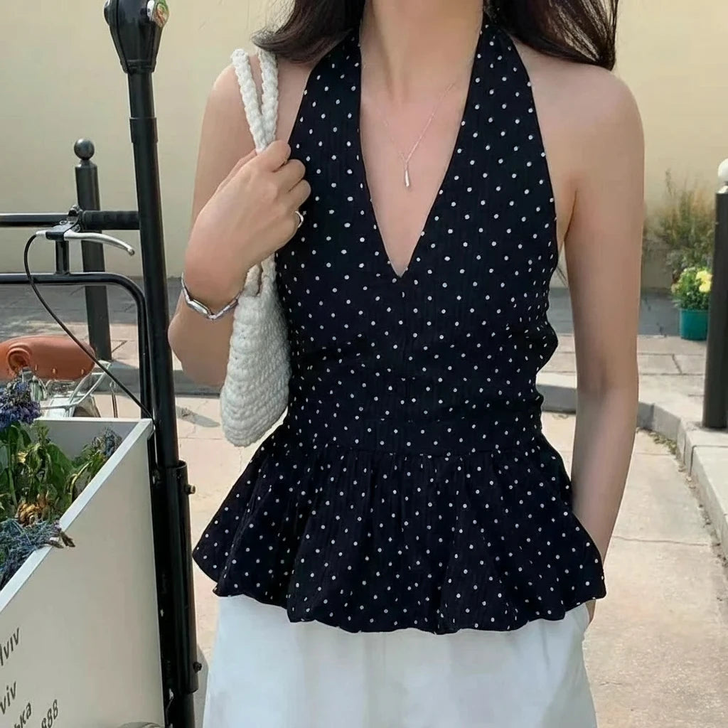 Women’s Deep V Neck Sleeveless Crop Top