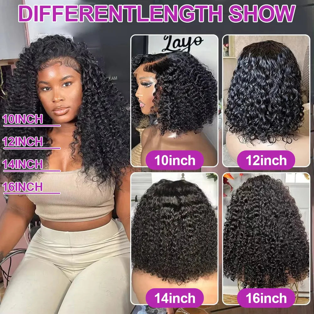 Short Bob Wig Human Hair HD Lace Frontal Deep Wave