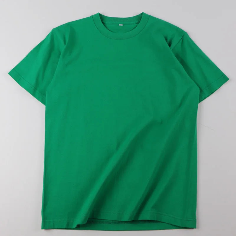100% Cotton Bottoming Basic Solid Short Sleeve T-shirt