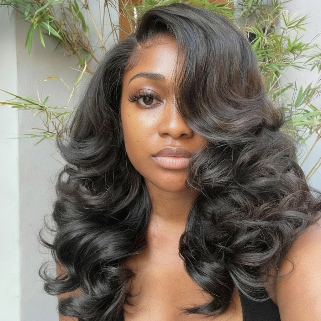 Double Drawn Glueless 13x6 HD Lace Frontal Pre-plucked Wear And Go Human Hair Wig