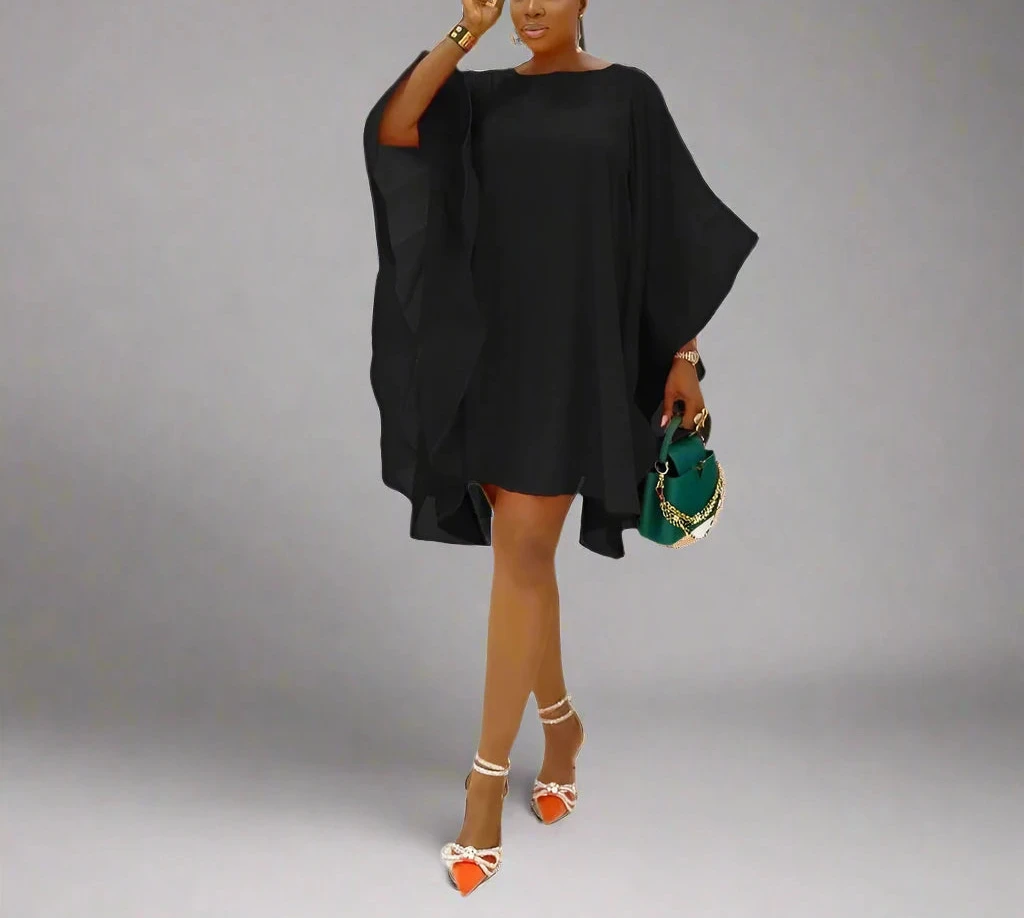 Women’s Cloak Sleeve Chiffon Dress
