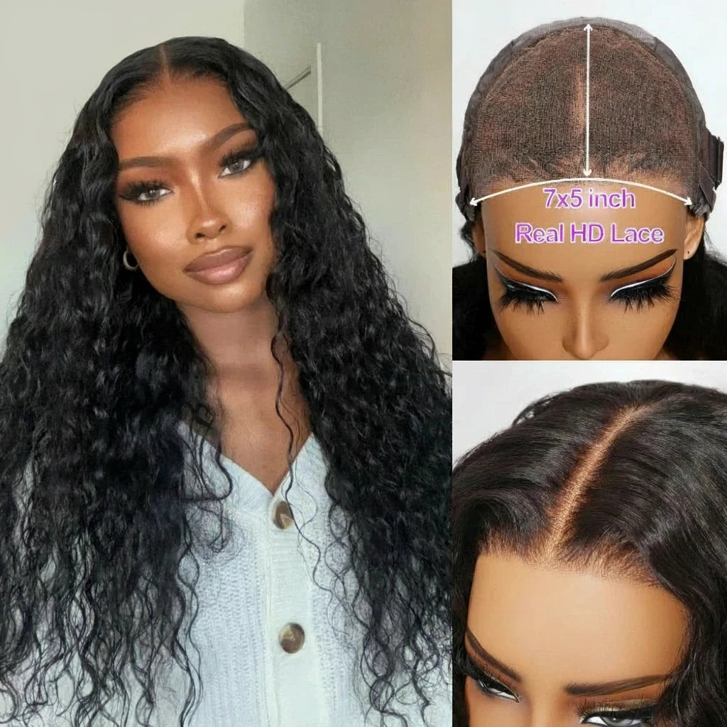 Water Wave 5x5 & 7x5 HD Lace Human Hair Ready To Wear Wig
