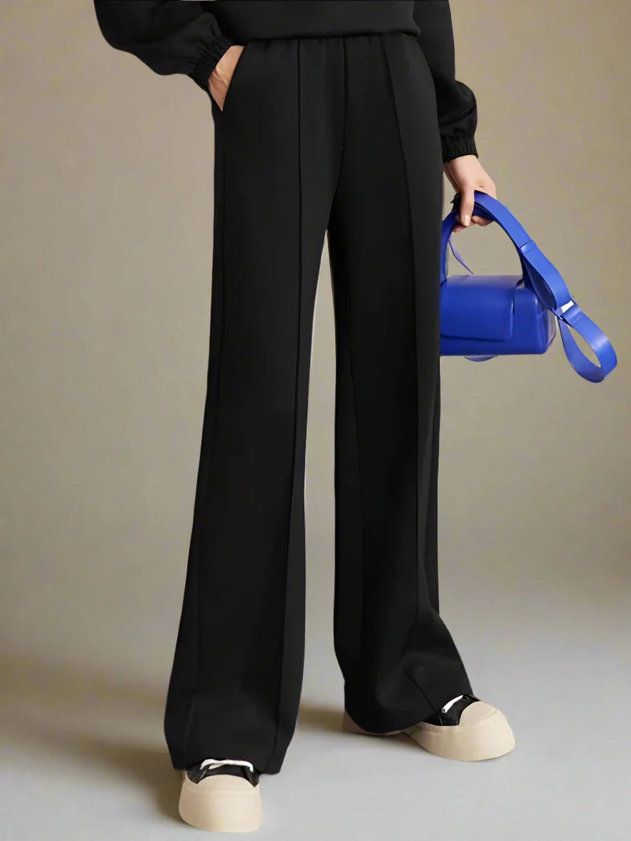 Women’s Minimalism Sweatshirt & Casual Straight Leg Pants