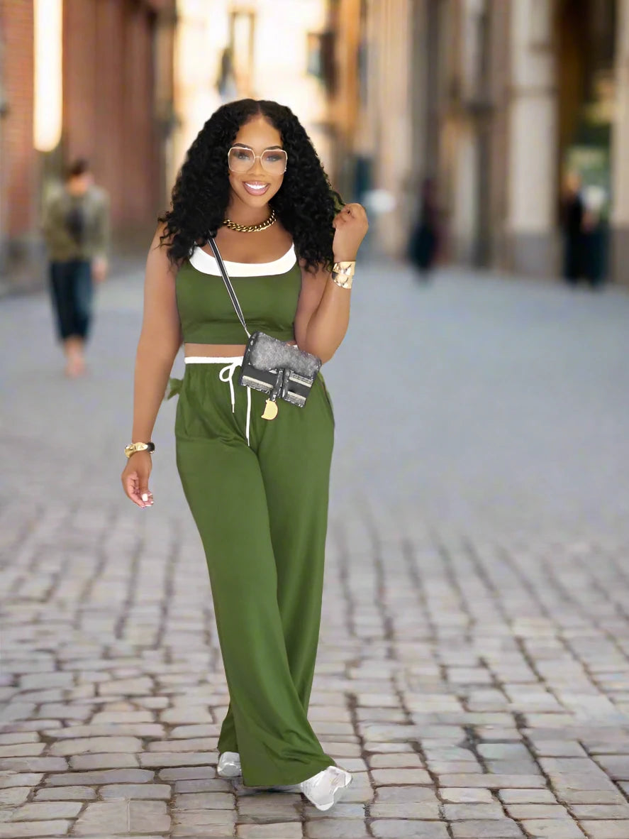 Women's  Tank Top and Jogger Pants Set