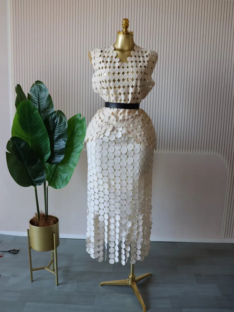 Women’s Cutout O-neck Top and Bodycon Maxi Long Skirt Set