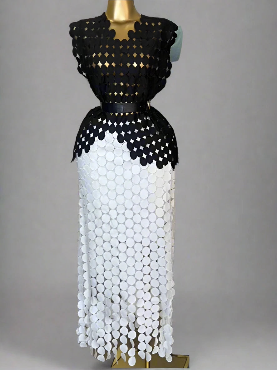 Women’s Cutout O-neck Top and Bodycon Maxi Long Skirt Set