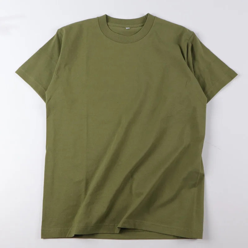 100% Cotton Bottoming Basic Solid Short Sleeve T-shirt