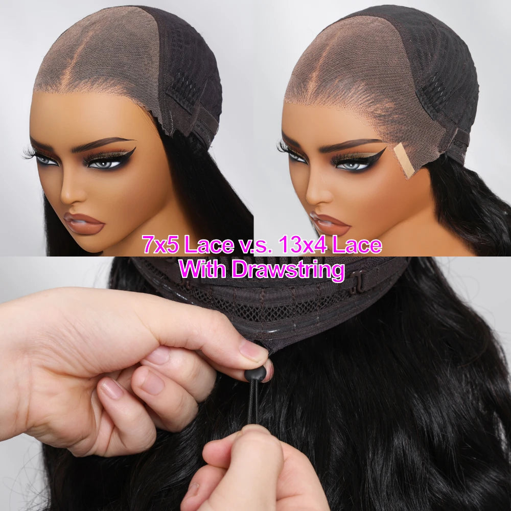 Drawstring Cap Black Cherry Loose Wave Wig
