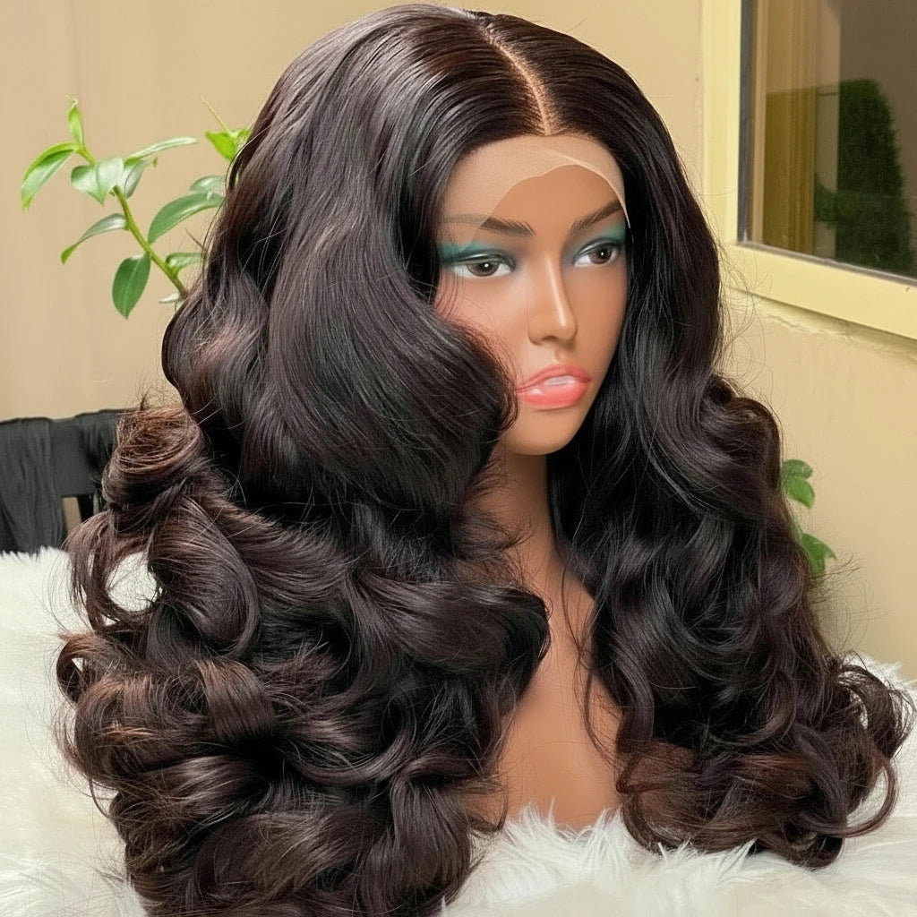 Double Drawn Glueless 13x6 HD Lace Frontal Pre-plucked Wear And Go Human Hair Wig
