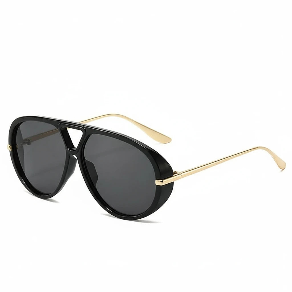 Oversized Oval Punk Pilot Vintage Metal Frame Sun glasses