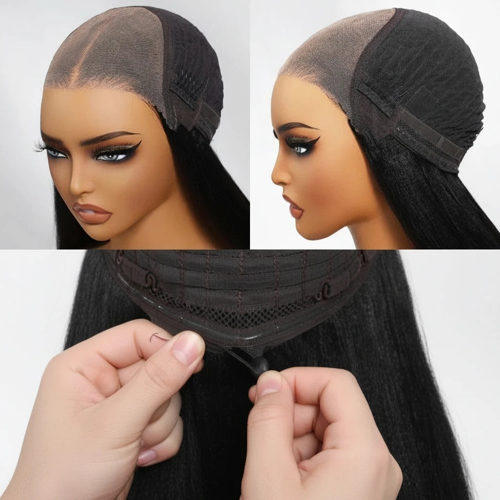 7x5 Lace Chestnut Brown Ombre Yaki Straight Wig