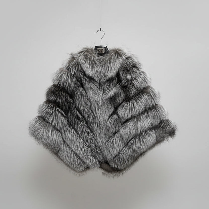 Winter Luxury Fluffy Fox Fur Shawl