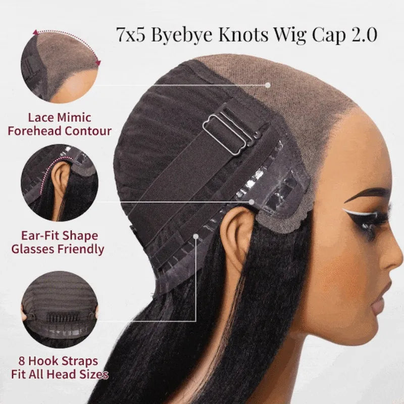Bye-Bye Knots 7x5 Lace Chocolate Brown Hair
