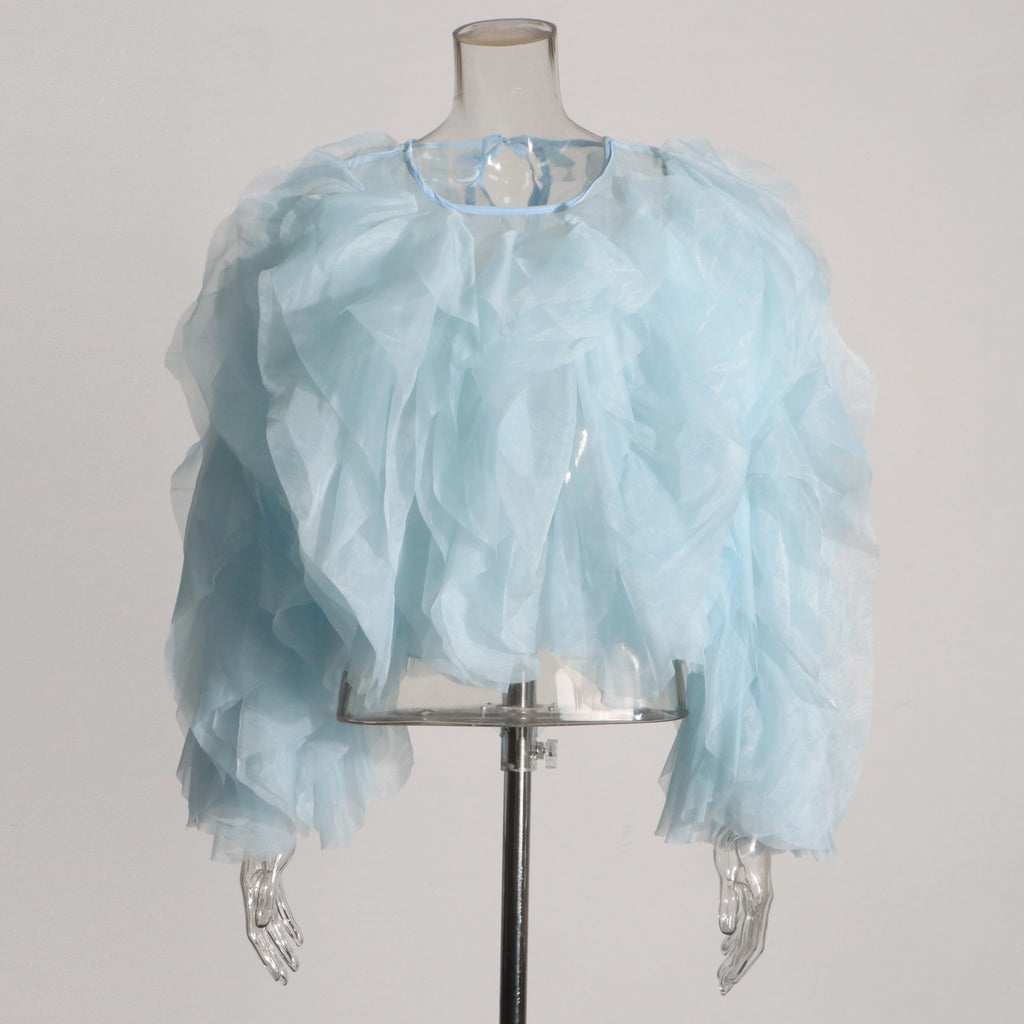 Women’s Ruffles O Neck Blouse
