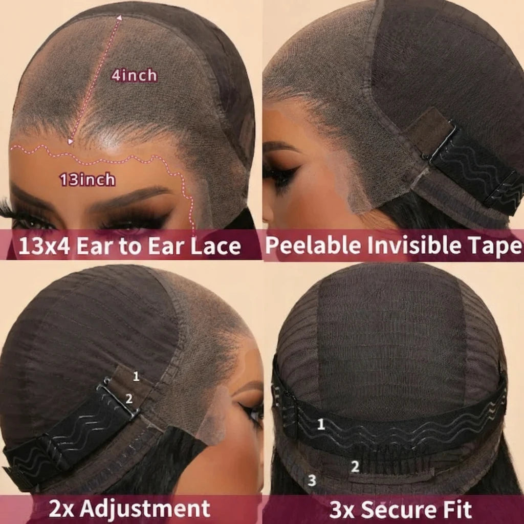 13x4 Lace Front Kinky Straight Human Hair Wig
