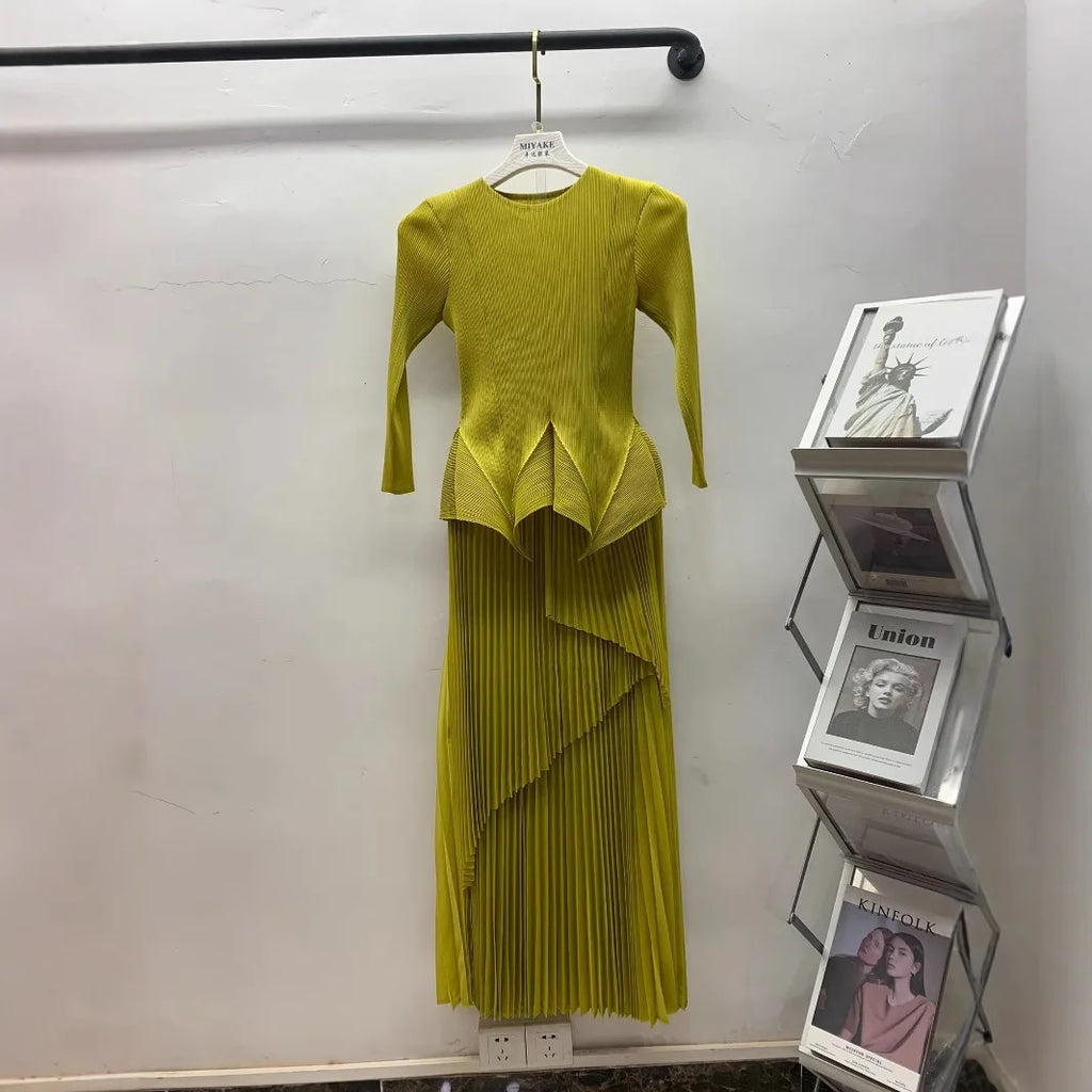 New Miyake Pleated Cross-border two-peice
