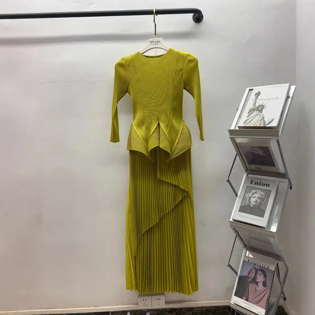 New Miyake Pleated Cross-border two-peice