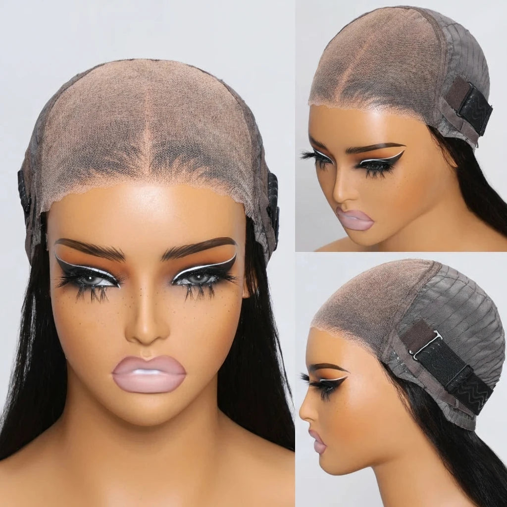 Unice Espresso Brown With Highlights Remy Hair Straight Bob Wig 7x5 Bye Bye Knots