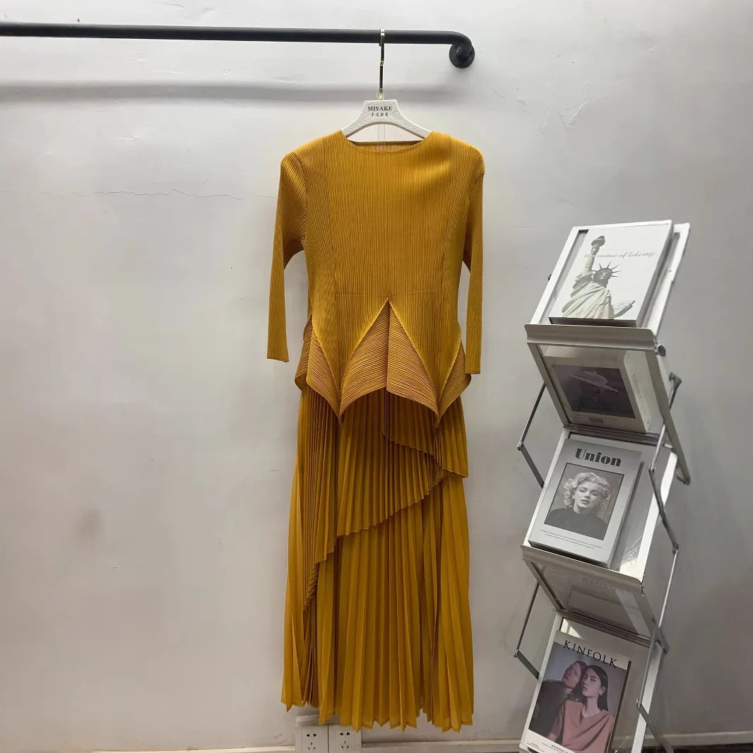 New Miyake Pleated Cross-border two-peice