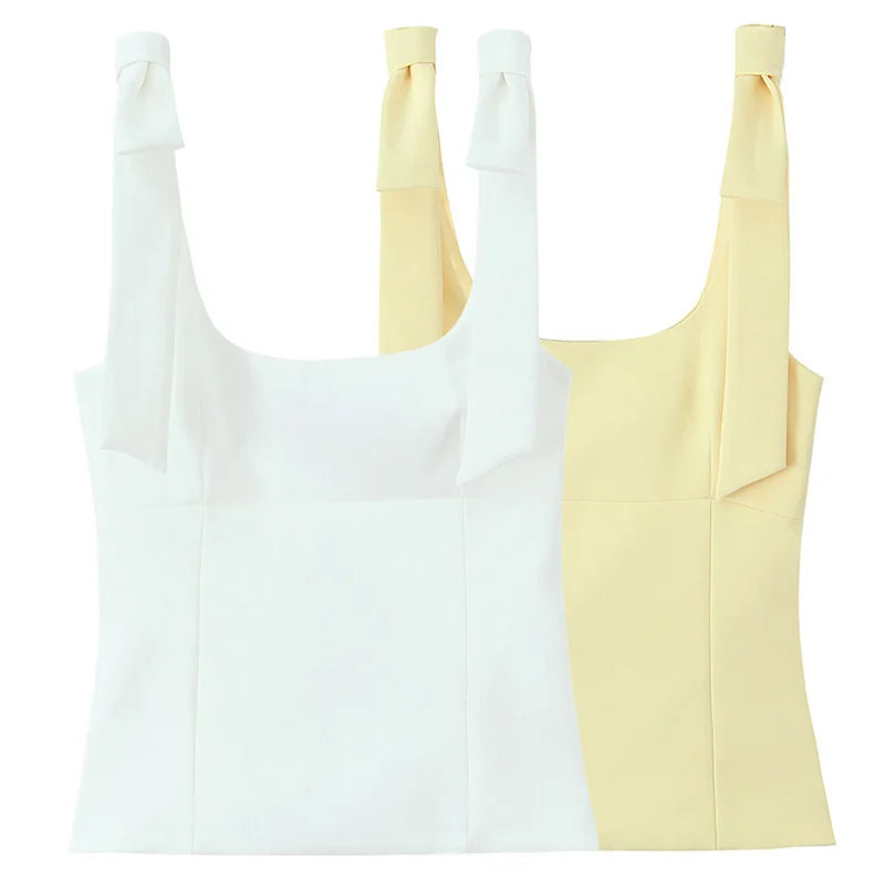 Butterfly Bow Off Shoulder Sleeveless Backless Tank Top