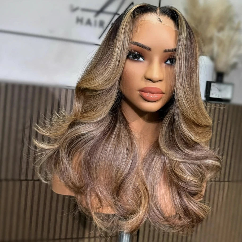 Pre Plucked  5X5 Human Hair Ready To Wear 7X5 180 Density Transparent Lace Frontal Body Wave Wig