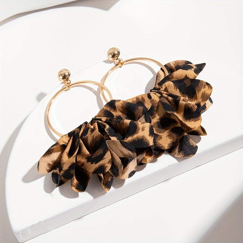 Leopard Print Dangle Earrings