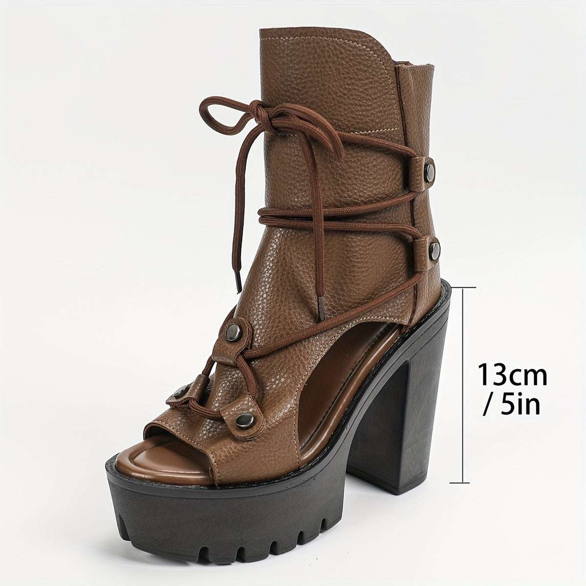 Women's Retro Open-Toe Ankle Booties