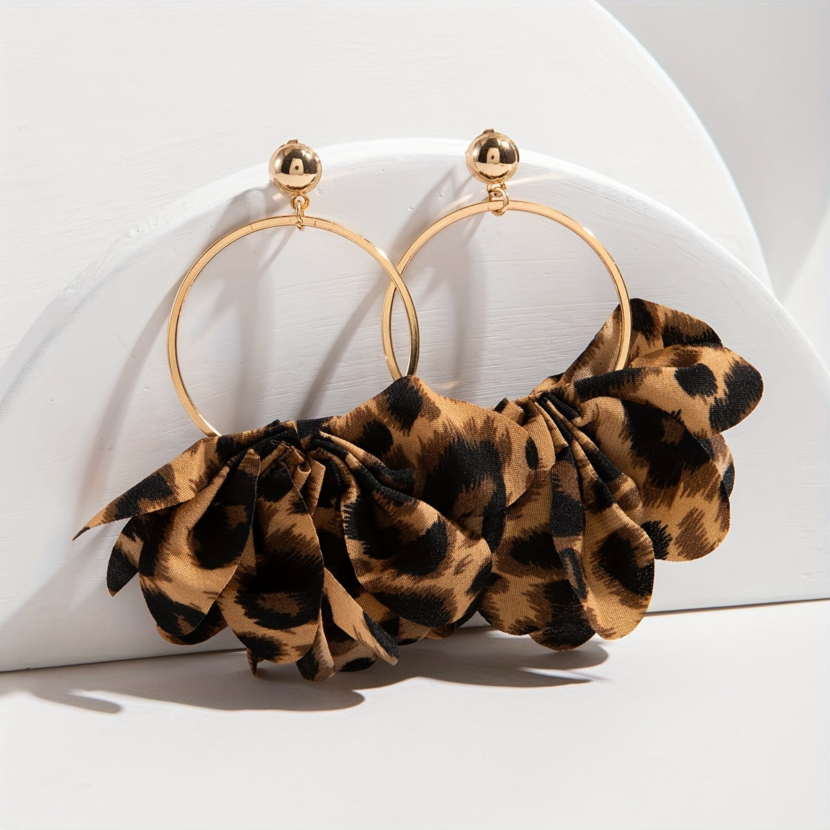 Leopard Print Dangle Earrings