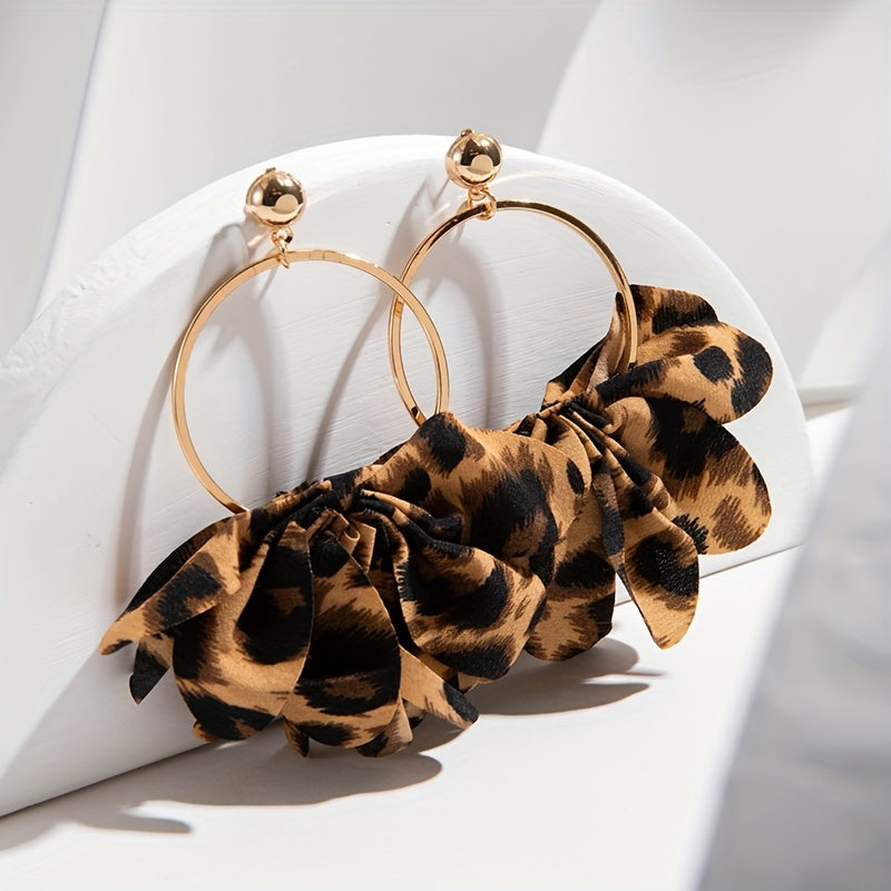 Leopard Print Dangle Earrings